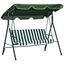 Outsunny Columpio Balancín de Jardín Exterior de 3 Plazas con Cojín Techo Ajustable y Marco de Acero para Balcón Terraza Patio Carga Máx. 240 kg 172x110x153 cm Raya Verde, , large indicador imagen numero 1