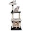 COSTWAY &Aacute;rbol Rascador para Gatos Grande, 122,5 cm Torre Rascador para Gatos con Postes de Rascado de Sisal y Tablero, Plataforma Arqueada, Percha Superior Acolchada, Castillo para Gato, Negro y Beige, , large indicador imagen numero 1