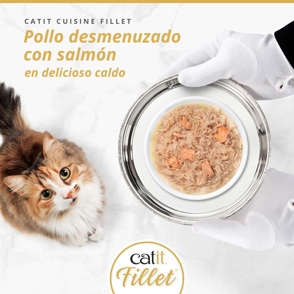 Catit Cuisine Fillet Pollo con Salm&oacute;n en Caldo, 75g, , large Imagen numero 2