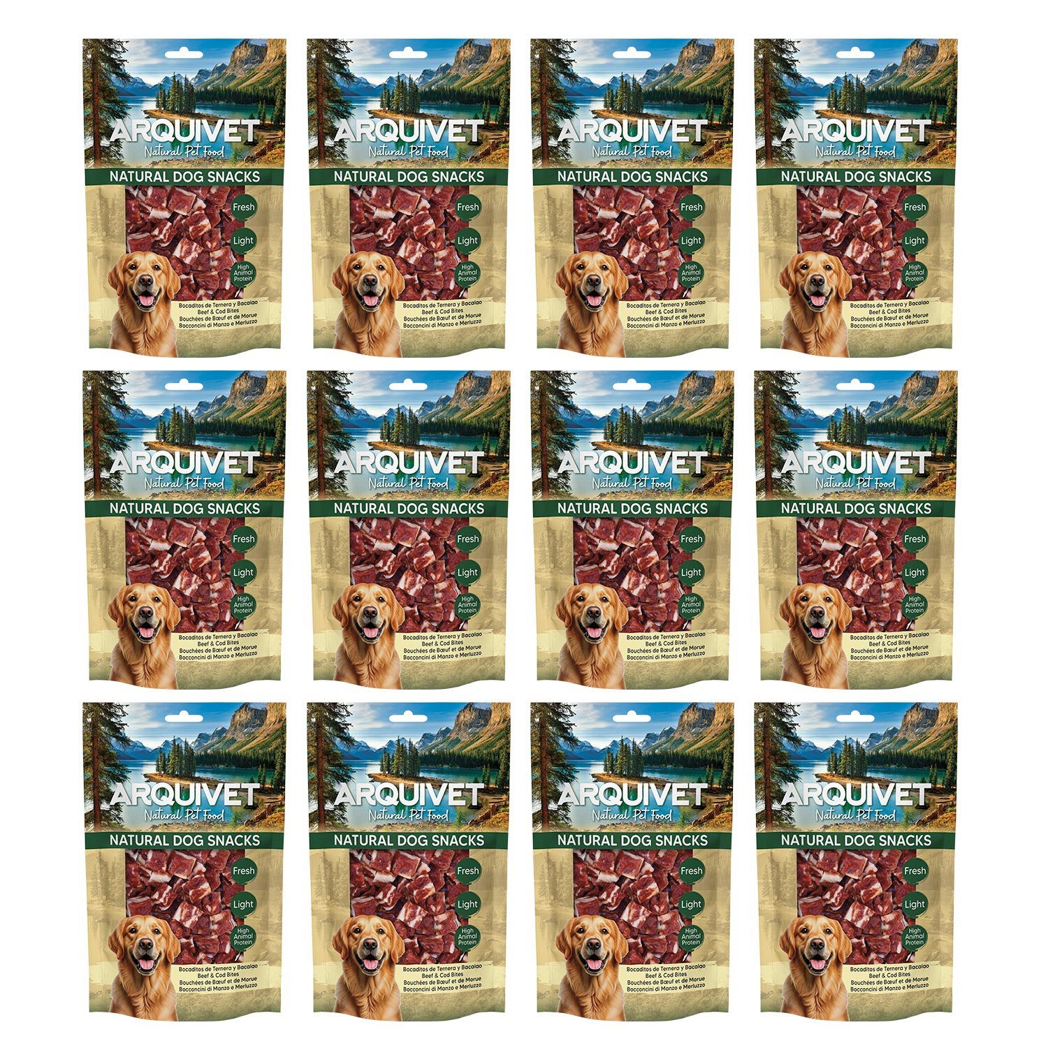 Snacks para perro (Pack de 12) - Bocaditos de ternera y bacalao 100gr, Natural Dog Snacks - Arquivet, , large Imagen numero 3