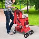Pawhut cochecito plegable rojo para mascotas, , large image number null