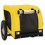 vidaXL Remolque bicicleta de perros hierro tela Oxford amarillo negro, , large indicador imagen numero 7
