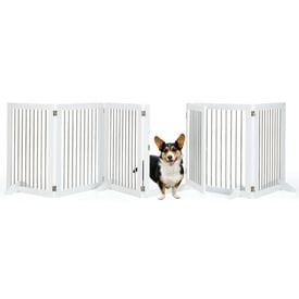 COSTWAY Parque para Perros, Valla De Acero Plegable de 6 Paneles para Perros