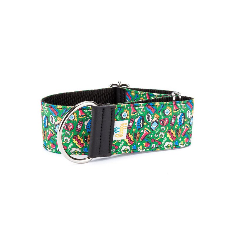 Pamppy galgo speedy collar regulable cómic mouth verde para perros, , large image number null