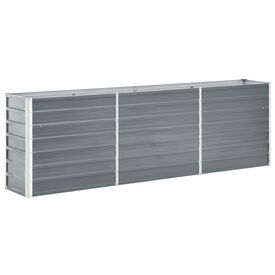 VidaXL Arriate elevado de acero galvanizado gris para jardín 