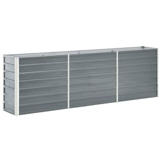 VidaXL Arriate elevado de acero galvanizado gris para jardín 