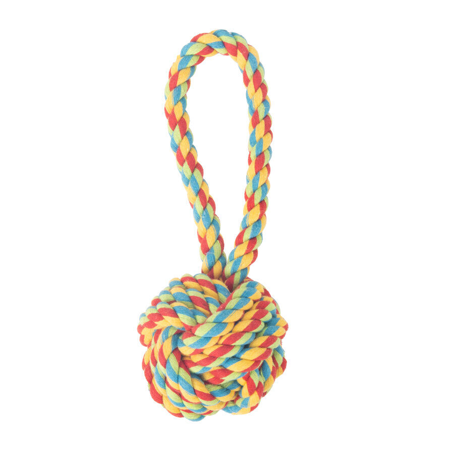 Tootoy! Pull Handle Rope Ball Multicolor pelota de cuerda con asa para perros thumbnail