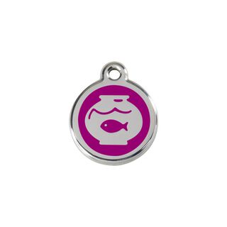 Red Dingo Placa identificativa Acero Inoxidable Esmalte Pecera Morado para gatos