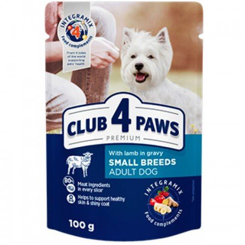Club 4 Paws Pienso h&uacute;medo para perros de razas peque&ntilde;as Cordero en salsa, , large Imagen numero 1