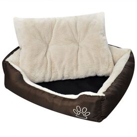 Cama acolchada para perros color Beige
