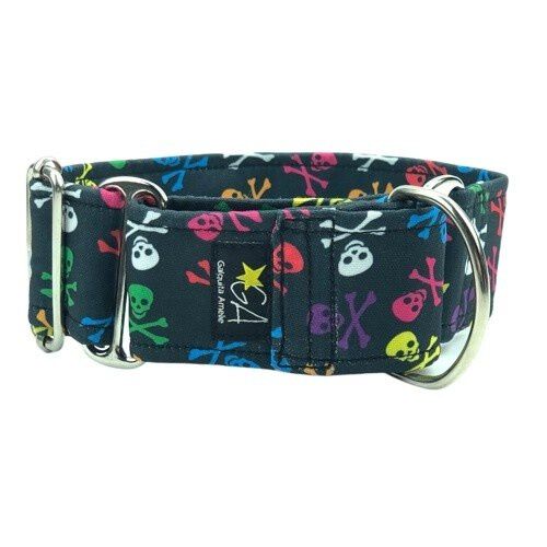 Galguita amelie martingale calaveras collar multicolor para perros, , large Imagen numero 1