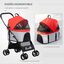 PawHut 3 en 1 Cochecito para Mascotas Carrito para Perros y Gatos Desmontable Bolsa de Transporte Plegable con Cesta de Almacenaje y Frenos Tela Oxford 600D Carga 15 kg 82x49,5x98 cm Rojo., , large indicador imagen numero 5