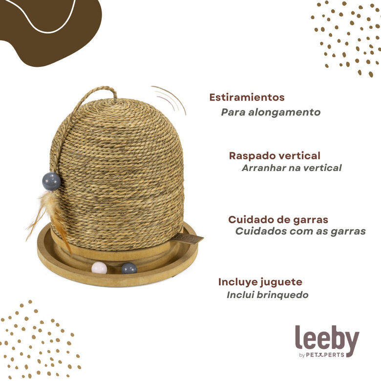 Leeby Beau rascador redondo con juguete para gatos thumbnail