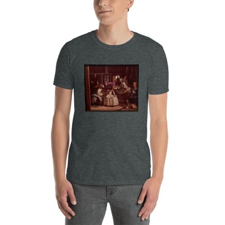 Mascochula camiseta hombre las meninas personalizada con tu mascota gris oscuro thumbnail