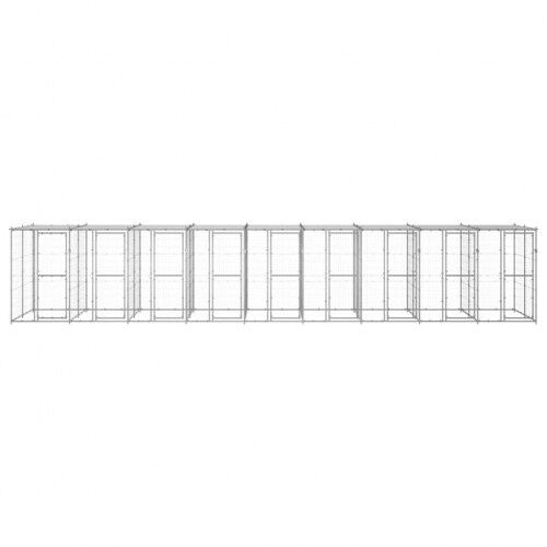 Vidaxl perrera resistente al agua y rayos uv plateada para perros, , large Imagen numero 5