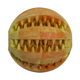 Dur Juguete Pelota amarilla y naranja con aroma Vainilla para perros