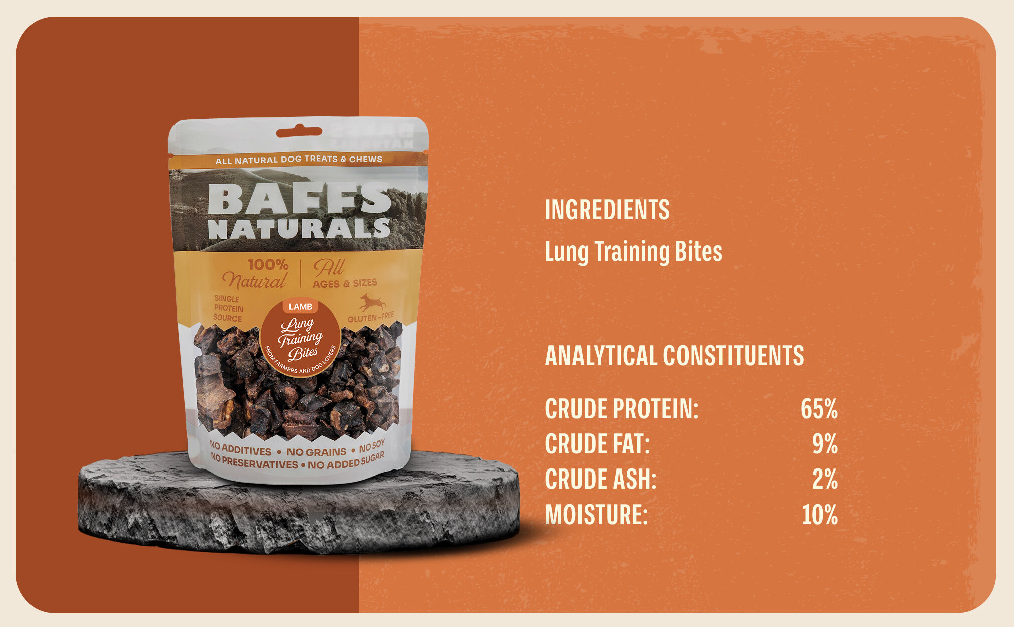BAFFS Naturals Pulm&oacute;n de Cordero - Snacks Naturales de Entrenamiento para Perros, , large Imagen numero 3
