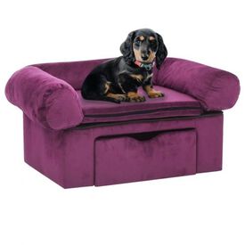 Vidaxl sofá con cajón púrpura para perros