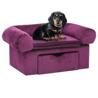 Vidaxl sofá con cajón púrpura para perros