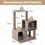 COSTWAY Mueble Rascador para Gatos, 93 cm Torre de Gatitos de Madera Multinivel con Poste Rascador de Sisal, Condominios, Percha, Cojines y Alfombrilla Extra&iacute;bles, &Aacute;rbol Rascador para Gatos, , large indicador imagen numero 5