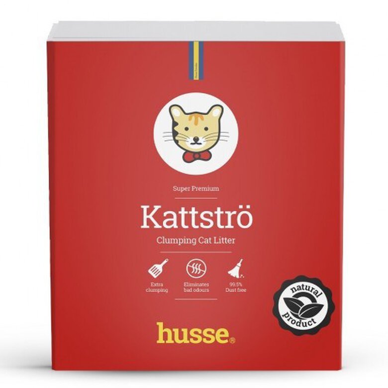 Husse Kattströ Röd arena aglomerante de bentonita canadiense para gatos, , large image number null