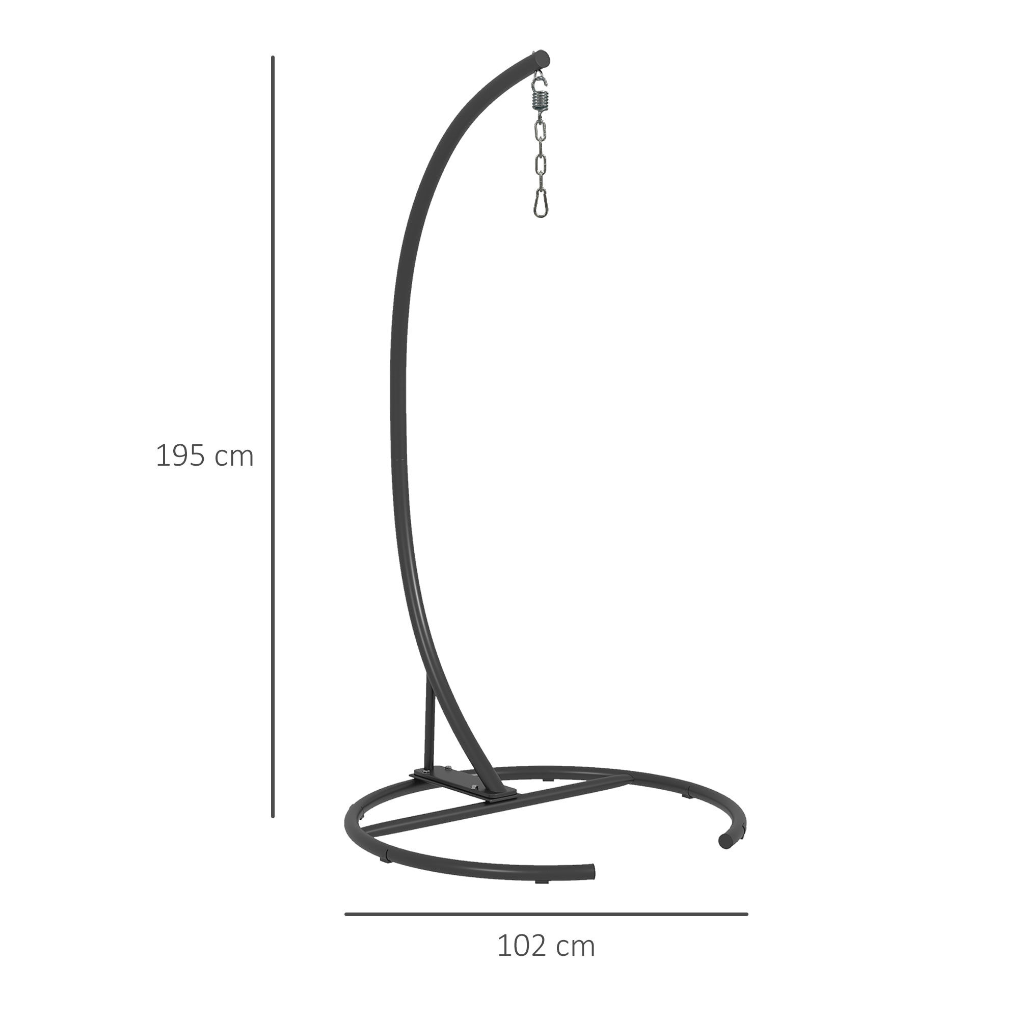 Outsunny Soporte Silla Colgante Negro, , large Imagen numero 3