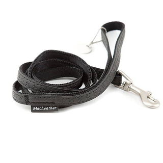 MacLeather Classic Correa Negra para perros