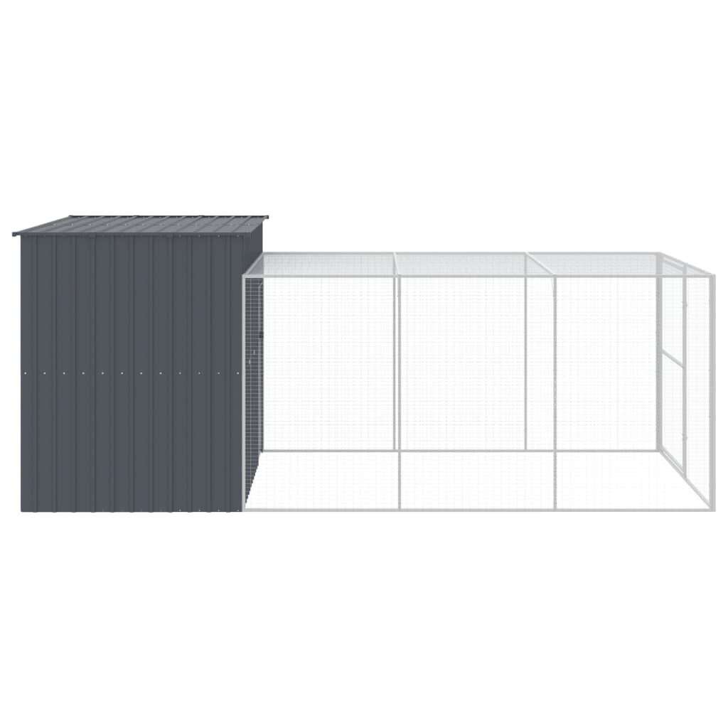 vidaXL Caseta perros con corral acero galvanizado gris 214x1069x181 cm, , large Imagen numero 25