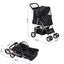 Pawhut coche plegable negro para mascotas, , large indicador imagen numero 3