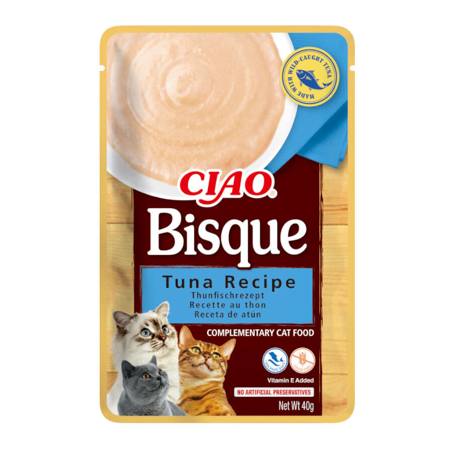 40 g Ciao Bisque Snack cremoso At&uacute;n para gatos, , large Imagen numero 1