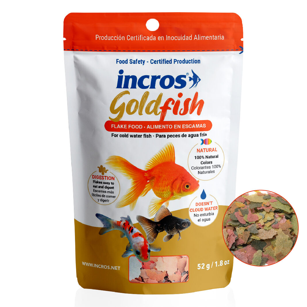 GOLDFISH Alimento Escamas COLORANTES NATURALES  INCROS GLODFISH  20GR - 80ML, , large Imagen numero 1