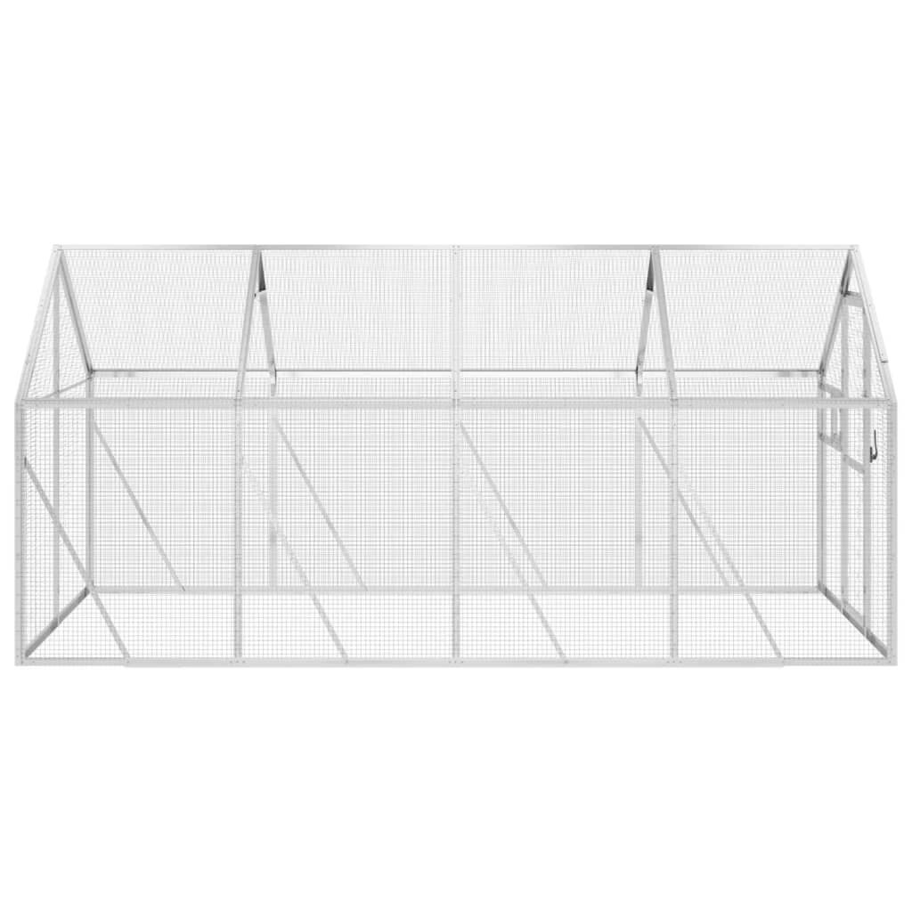 vidaXL Pajarera de aluminio color plateado para pájaro thumbnail