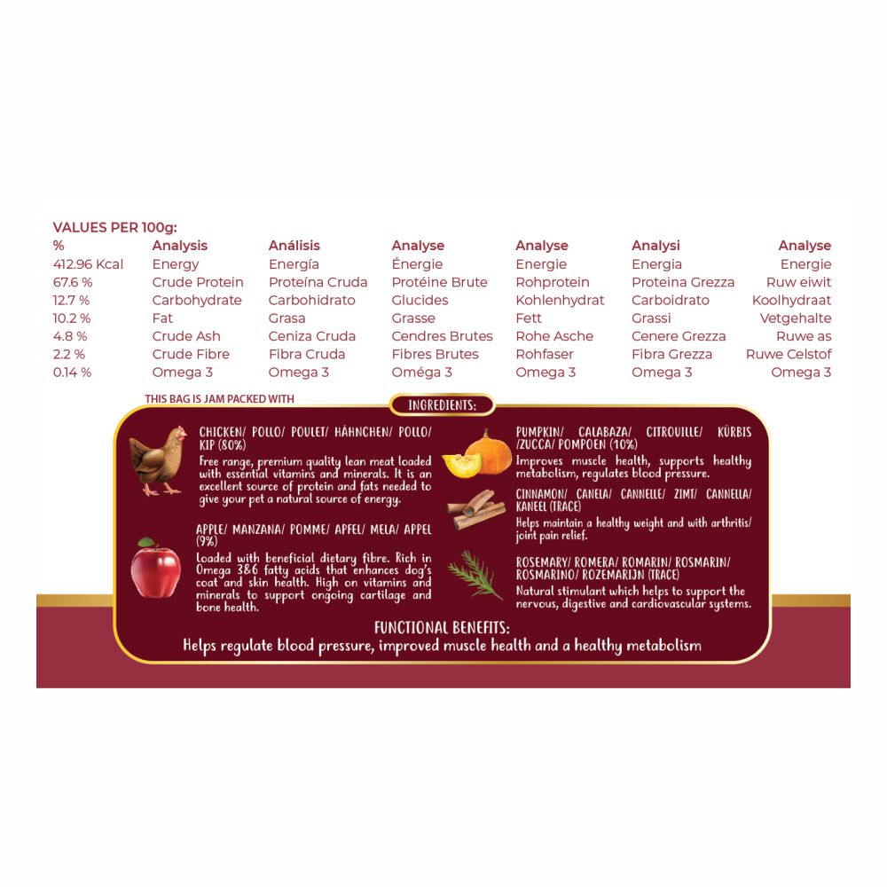 Golosinas liofilizadas para perros: pollo con especias de calabaza (50 g/1,76 oz), , large Imagen numero 3