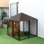 PawHut Perrera de Exterior con Techo 141x141x153 cm Corral para Perros de Jardín Parque para Mascotas con Malla de Metal y Puerta con Cerradura para Terraza Balcón Patio Negro, , large indicador imagen numero 2