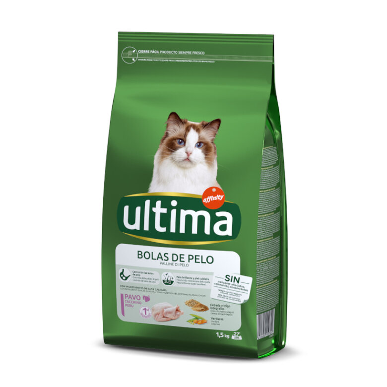 1.5 kg Affinity Ultima Adult Hairball Control Pavo y Arroz pienso para gatos