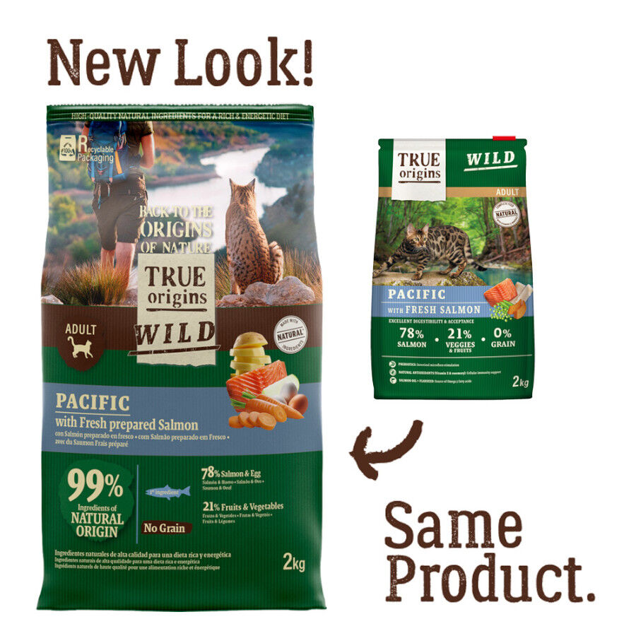 2 kg True Origins Wild Adult Pacific Salm&oacute;n pienso para gatos, , large Imagen numero 2
