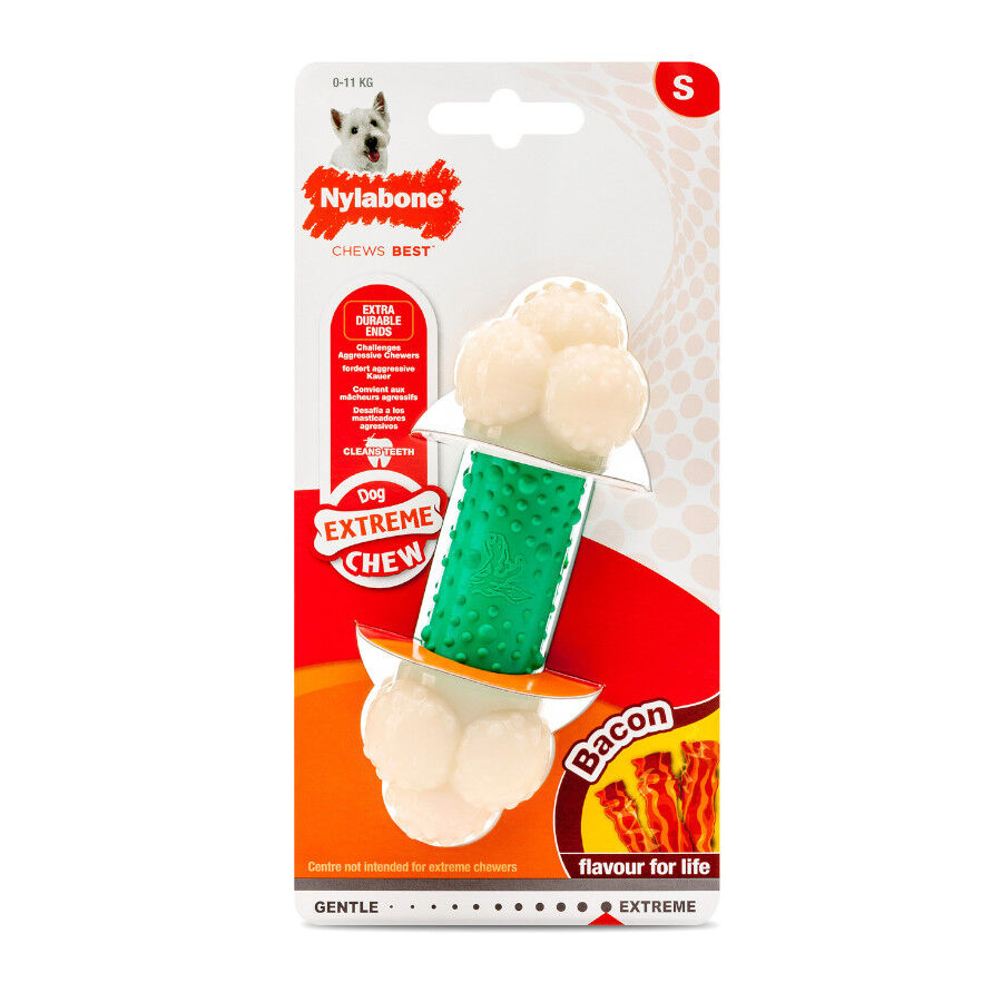 Nylabone Extreme Chew Bacon Double Action Mordedor para perros thumbnail