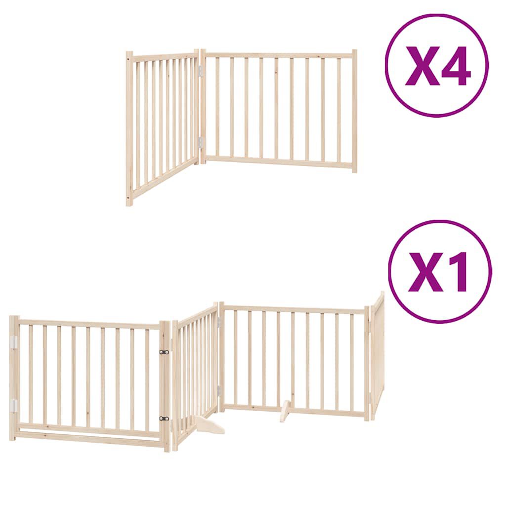 vidaXL Puerta para Perros Plegable Paneles Puerta de Seguridad Madera de &Aacute;lamo, , large Imagen numero 10
