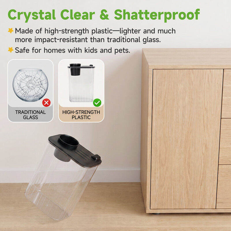 Nobleza Pecera Peque&ntilde;a de Pl&aacute;stico 4L para Betta y Decoraci&oacute;n, Acuario Transparente Resistente a Golpes con Drenaje de Un Toque, Acuario de Escritorio para Oficina y Hogar, , large Imagen numero 11