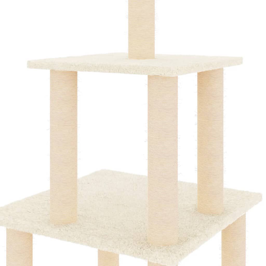 VidaXL Árbol Rascador Crema con postes de sisal para gatos thumbnail