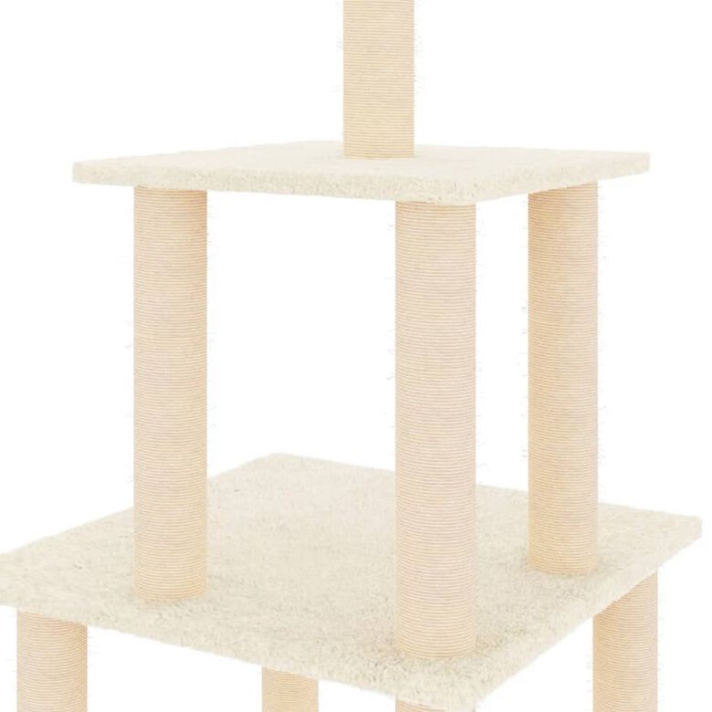 VidaXL Árbol Rascador Crema con postes de sisal para gatos thumbnail
