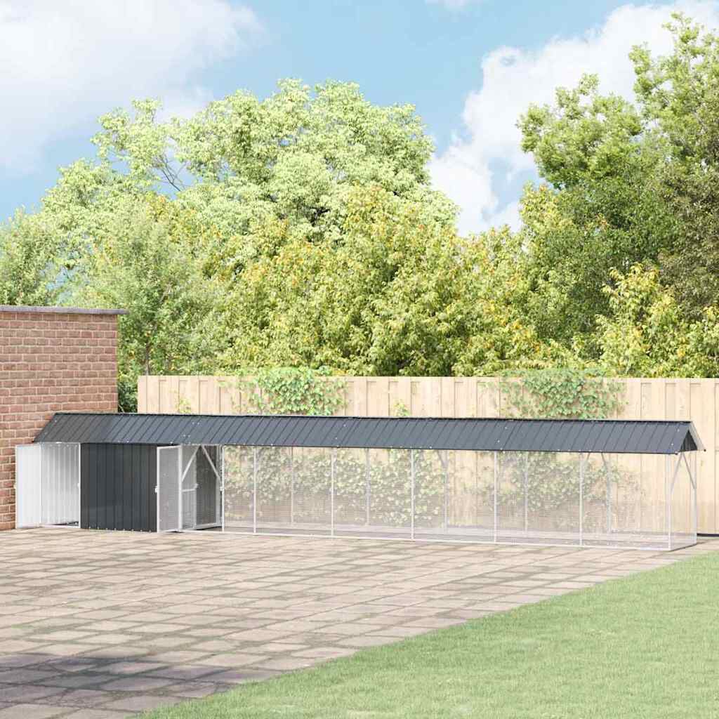 vidaXL Jaula para Aves Antracita 430 x 208 x 247 cm Acero galvanizado thumbnail