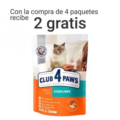 Promoción pienso Club 4 Paws Premium esterilizado 4 +2 para gatos sabor pollo