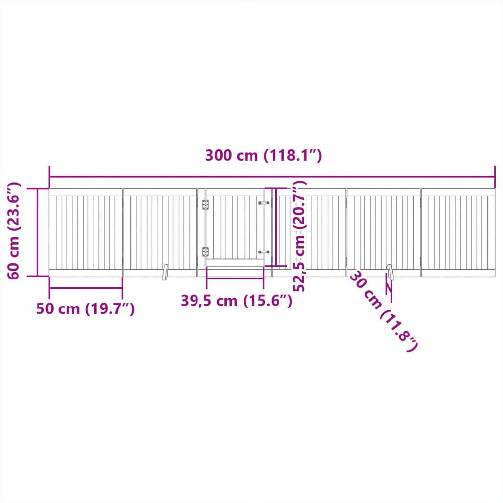vidaXL Puerta para perros plegable 6 paneles madera de &aacute;lamo 300 cm, , large Imagen numero 10