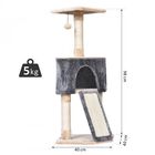 Rascador con cueva PawHut para gatos color Gris/Beige, , large image number null