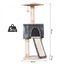 Rascador con cueva PawHut para gatos color Gris/Beige, , large indicador imagen numero 3