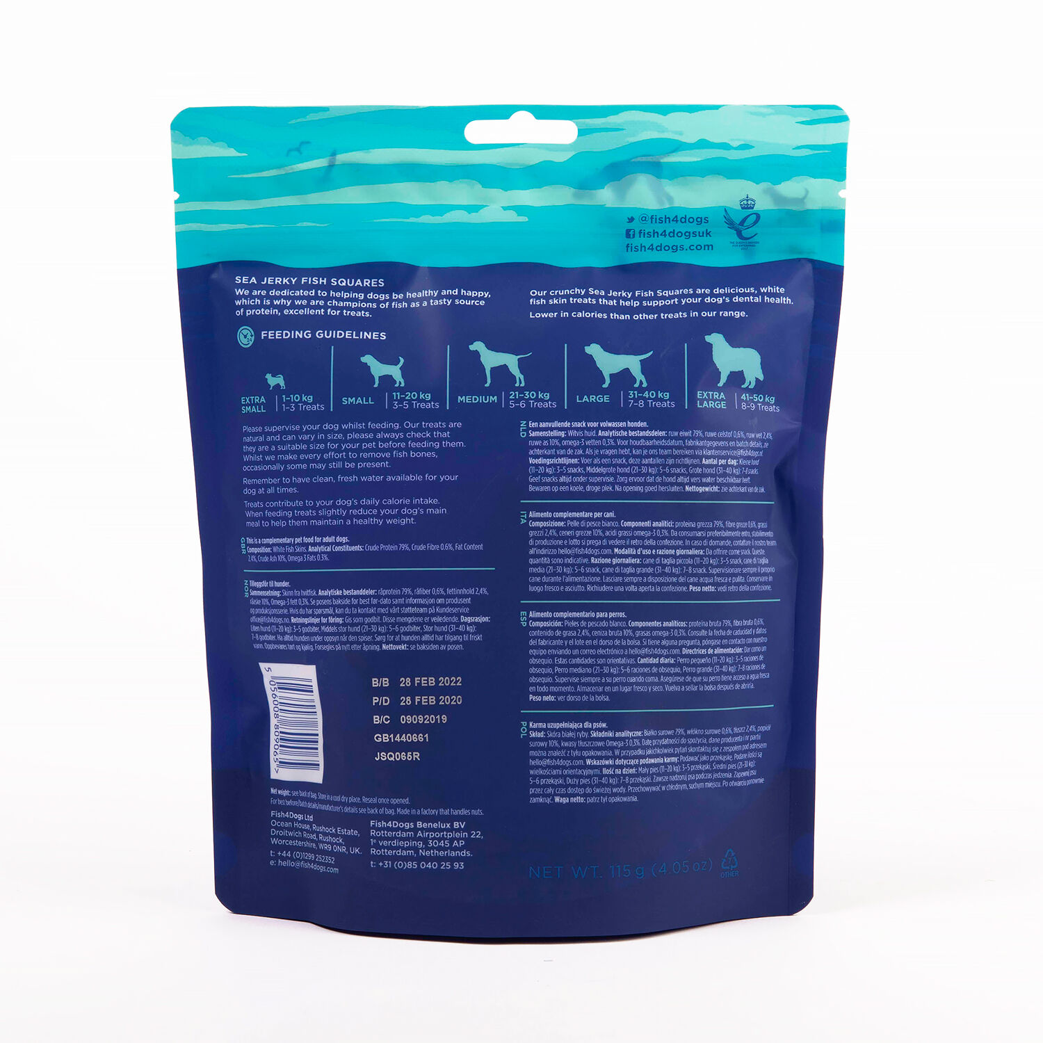 Fish4Dogs Snack dental natural Cuadros Pescado para perros thumbnail