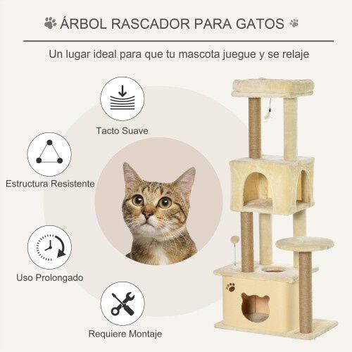 PawHut Árbol rascador para gatos Pawhut color Beige thumbnail