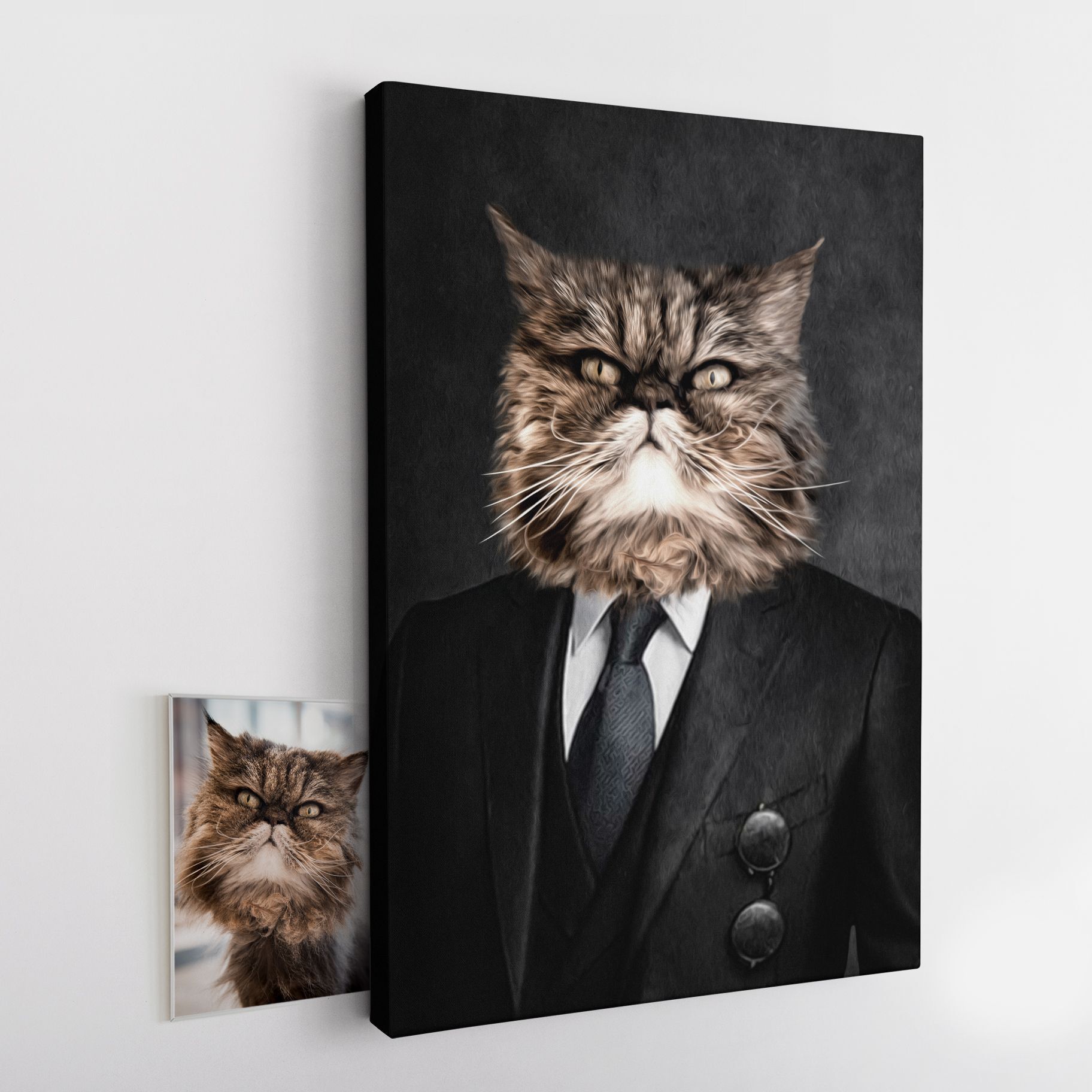 Pet Story Retrato Personalizado de Mascota Lienzo Galán