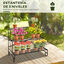 Outsunny Estantería para Plantas de Metal de 3 Niveles Soporte de Flores en Forma Escalera Macetas Multifuncional para Decoración Interiores y Exteriores 95x63x72 cm Negro, , large indicador imagen numero 4